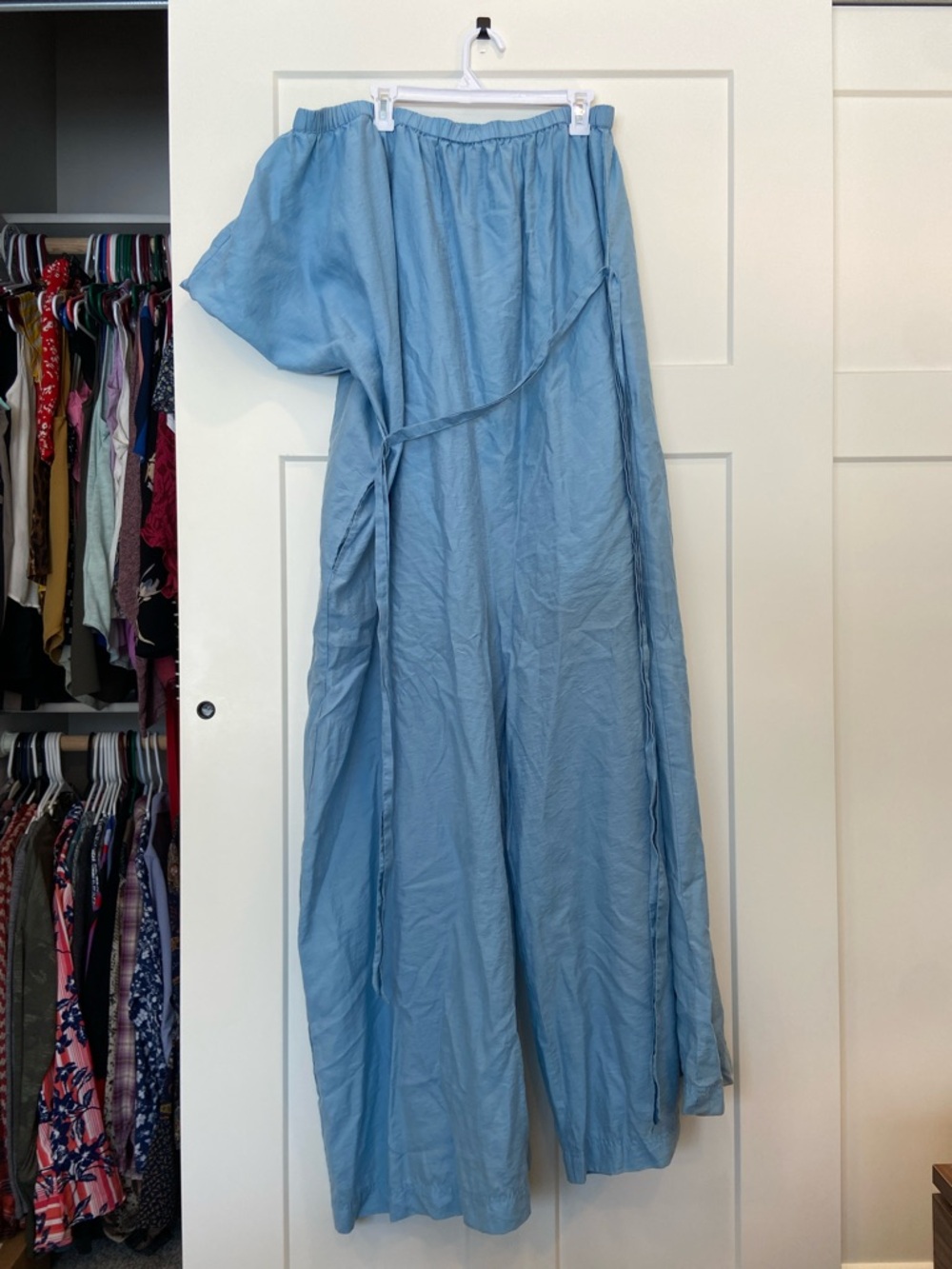 1X Venus Light Blue One-Shoulder Maxi romper